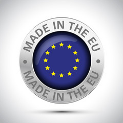 made in European Union flag metal icon 
