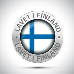 made in finland flag metal icon 