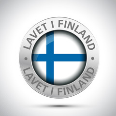 Fototapeta premium made in finland flag metal icon 
