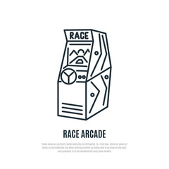 Race arcade game line icon. Game machine symbol. Liner style. Vector illustration.