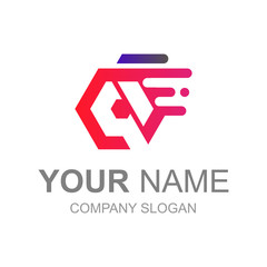 Letter q logo with hexagon that symbolizes speed, logo ready to use