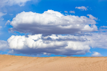 Fototapeta na wymiar Clouds in Mesquite Flat Sand Dunes, Death Valley National Park, California, USA