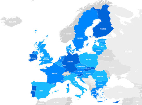 Fototapeta vector mape of european union borders
