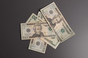 Dollars studio image. Dollar bills.