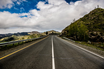 Beautiful Altai road in spring