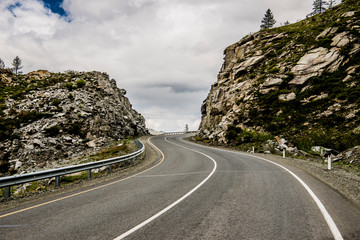 Beautiful Altai road in spring