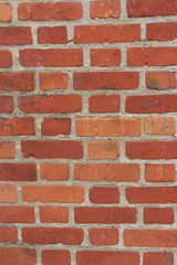 Closeup of red brown brick wall texture