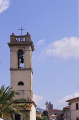 Bell tower of the sanctuary of the Santissima Annunziata, Vinci, Tuscany, Italy
