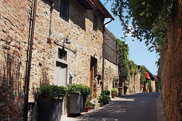 Tower street in Vinci, Tuscany, Italy