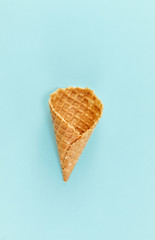 Ice cream cones pattern. Waffle cones on  Background. Minimal composition.