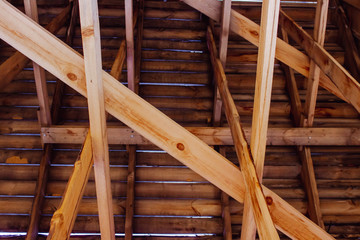 wooden construction of a house