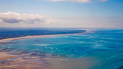 Obraz premium South normandy Saint Malo and le Mont saint Michel aerial view
