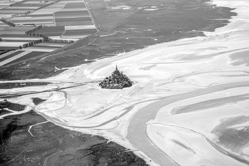 South normandy Saint Malo and le Mont saint Michel aerial view