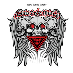 Gothic sign with skull and wings, grunge vintage design t shirts