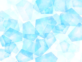 水彩　多角形の背景素材/青