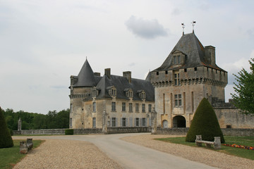 Fototapeta na wymiar Roche-Courbon castle in Saint-Porchaire (france)