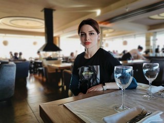 In the cafe