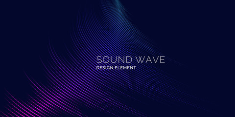 Sound wave. Vector illustration on dark background