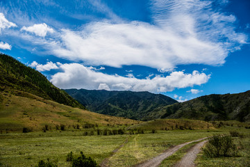 Beautiful Altai mountains in spring