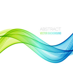 Abstract curved lines background. Multicolored transparent wave.