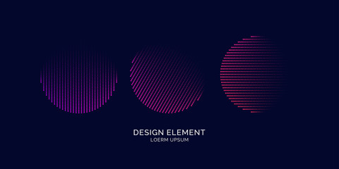 Abstract elements with dynamic lines and particles. Vector illustration.