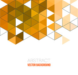 Abstract triangles poster. Geometric orange white background.