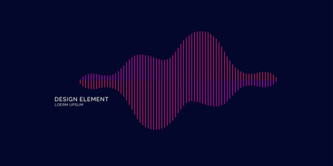 Abstract element with dynamic linear waves. Vector illustration