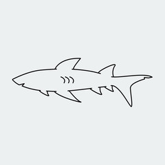 Shark Line icon.For web design.Vector Illustration
