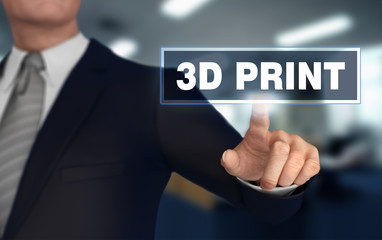 3d print   pushing concept 3d illustration