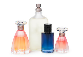 Perfume Bottles isolated against a white background
