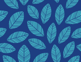 Colorful Leaves Pattern. Endless Background. Seamless