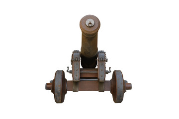 antique cannon isolated on white background