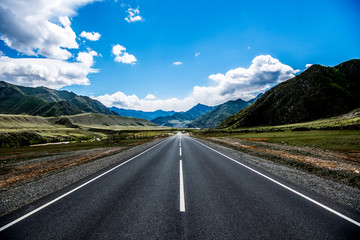 Beautiful Altai road in spring