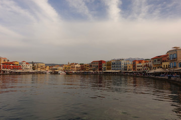 Naklejka premium Photo of picturesque old town of Chania, Crete island, Greece
