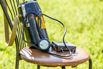 Mining absorbers and lamp. Life rescue equipment.