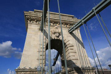 Fototapeta premium Beautiful view of the Chain Bridge in Budapest in Hungary