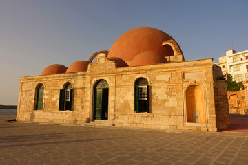 Photo of picturesque old town of Chania, Crete island, Greece