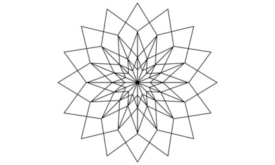 Black and white star shape mandala