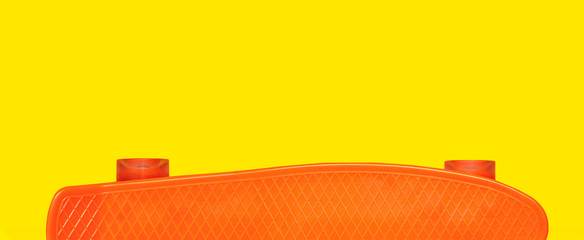 Modern bright design poster for sports. Banner for Recreation, leisure, sport equipment. Orange...