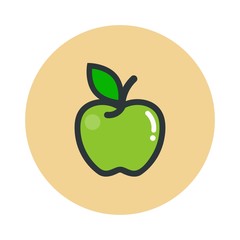 cartoon apple green icon vector