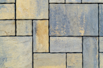 The texture of the paving slab wall of different colors for construction. Facing building material.