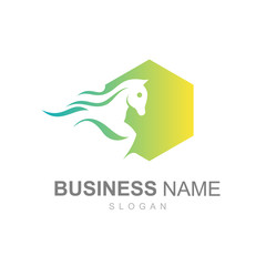 the racehorse logo with maximum speed, logo ready to use