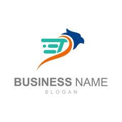 eagle logo with simple design illustration, letter t logo and bird icon