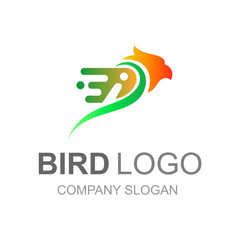 eagle logo with simple design illustration, letter a logo and bird icon