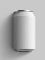 12 oz white beer or soda can. Realistic 3D render.