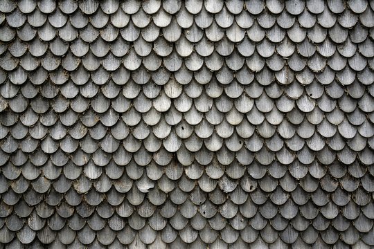 Old wood shingles on a farmhouse, Winkel near Sonthofen, Allgau, Bavaria, Germany, Europe