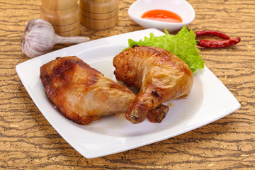 Roasted chicken leg