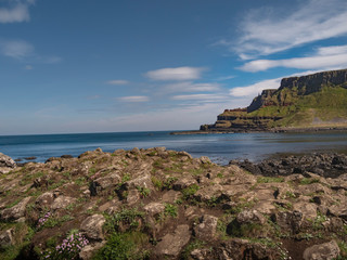 The typical rock formations of Giants Causeway in Northern Ireland - travel photography