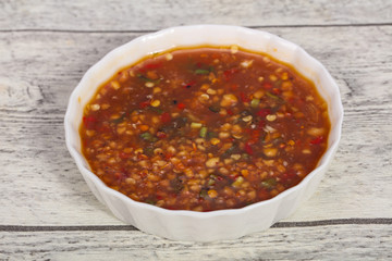 Thai style spicy chilli sauce