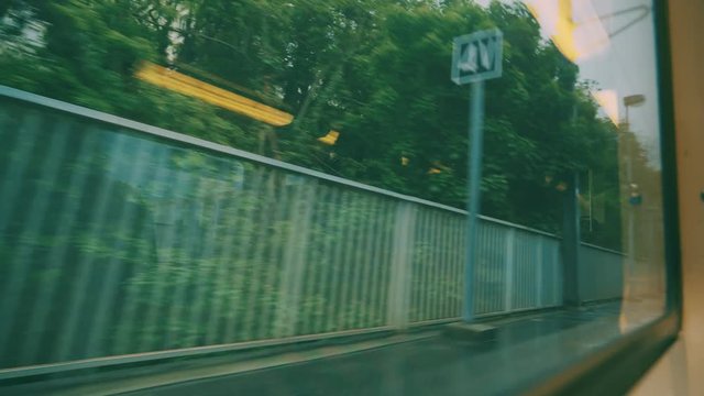 Driving By Train From Paris To Versailles, France - graded clip